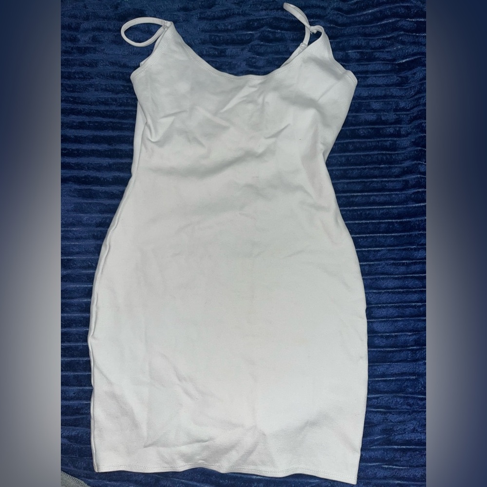 All white no stains body con dress